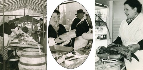 Historische Fotos der Familie Haas auf dem Wochenmarkt